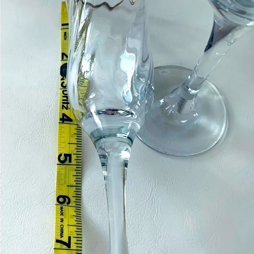 Hand Decorated 24 karat Gold 6 champagne flutes from Turkey